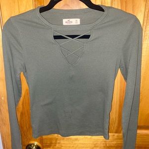 Hollister long sleeve shirt green